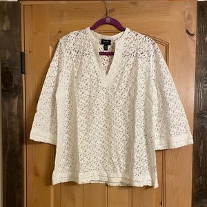 Nicole Miller white lace pullover blouse - like new